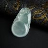 冰糯种淡绿翡翠葫芦吊坠-红掌柜