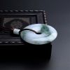缅甸天然糯种翡翠平安扣吊坠-红掌柜