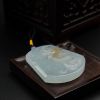 缅甸糯种浅翡翡翠古龙吊坠-红掌柜