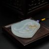 缅甸糯种浅绿飘黄翡翡翠吊坠-红掌柜