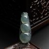 缅甸天然冰糯种淡绿翡翠福豆吊坠-红掌柜