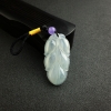 缅甸天然冰糯种浅绿翡翠叶子吊坠 - 红掌柜