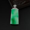 18K金镶糯种飘绿无事牌-红掌柜