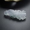 冰糯种翡翠蓝底飘绿白菜吊坠 - 红掌柜珠宝