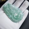 缅甸冰糯种飘花翡翠龙牌吊坠 - 红掌柜