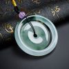 天然冰糯种飘花翡翠子母平安扣吊坠 - 红掌柜