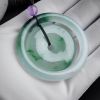 缅甸A货天然冰糯种飘花翡翠子母平安扣 - 红掌柜