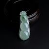 缅甸天然冰糯种浅绿翡翠福豆吊坠-红掌柜