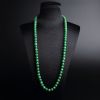 缅甸A货天然糯种满绿翡翠圆珠项链 - 红掌柜