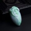 天然糯种飘翠带春色翡翠福瓜吊坠-红掌柜
