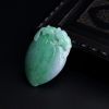 缅甸天然糯种带春色翡翠福瓜吊坠-红掌柜