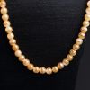 天然糯种黄翡圆珠项链 - 红掌柜