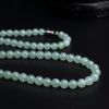 天然冰糯种浅绿翡翠圆珠项链 - 红掌柜