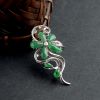 糯冰种浓绿翡翠群镶花吊坠-红掌柜珠宝