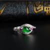 18k金镶钻翡翠满色随形戒指-红掌柜珠宝