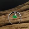18K金镶钻冰糯种翡翠阳绿戒指 - 红掌柜珠宝