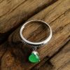 18K金镶钻冰糯种翡翠阳绿戒指 - 红掌柜珠宝
