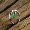 18K金镶钻冰糯种翡翠阳绿戒指 - 红掌柜珠宝