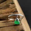 18K金镶钻冰糯种翡翠阳绿戒指 - 红掌柜珠宝