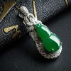 18K金镶糯种翠色翡翠葫芦吊坠-红掌柜珠宝