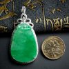 18K镶钻糯种阳绿仿古翡翠牌-红掌柜珠宝
