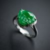 糯种浓绿翡翠戒指-红掌柜珠宝