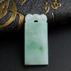 翡翠冰糯种浅绿飘花无事牌吊坠 - 红掌柜珠宝