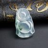 冰糯种淡蓝底飘花翡翠站佛吊坠 - 红掌柜