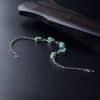 18K镶天然冰糯种浅绿翡翠手链-红掌柜