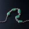18K镶缅甸天然冰糯种翡翠手链-红掌柜