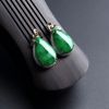 A货天然糯种浓绿翡翠耳钉 - 红掌柜