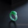 缅甸天然糯种阳绿翡翠龙头戒指-红掌柜