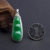 天然糯种深绿翡翠福豆吊坠 - 红掌柜
