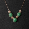 18K金镶钻天然阳绿翡翠项链-红掌柜