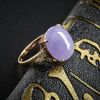 冰糯种翡翠紫罗兰戒指 - 红掌柜珠宝