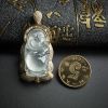 18K金镶冰种翡翠飘花佛吊坠 - 红掌柜珠宝