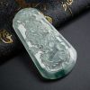 冰种飘蓝花龙牌挂件-红掌柜珠宝