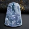 糯冰种紫罗兰飘花翡翠龙牌-红掌柜珠宝