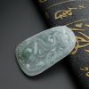 飘花翡翠龙牌吊坠-红掌柜珠宝
