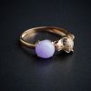 18K金镶紫罗兰翡翠豹头戒指 - 红掌柜珠宝