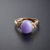 18K镶钻糯种紫罗兰翡翠戒指-红掌柜珠宝