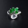 18K群镶冰种阳绿翡翠戒指-红掌柜珠宝