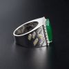 翠色翡翠方形戒指-红掌柜珠宝
