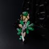 缅甸天然冰糯种黄阳绿翡翠四叶草胸针-红掌柜
