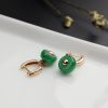 金镶糯种阳绿翡翠耳环-红掌柜