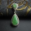 18K金镶翡翠吊坠 - 红掌柜珠宝