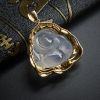 18K金冰糯种佛吊坠 - 红掌柜珠宝