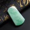 糯冰种浅绿翡翠方牌吊坠 - 红掌柜珠宝