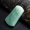 糯冰种浅绿翡翠方牌吊坠 - 红掌柜珠宝