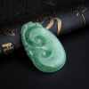 飘绿翡翠如意吊坠-红掌柜珠宝